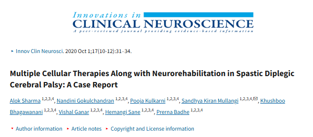 痙攣性雙癱腦癱的多種細胞療法及神經(jīng)康復(fù)治療：病例報告