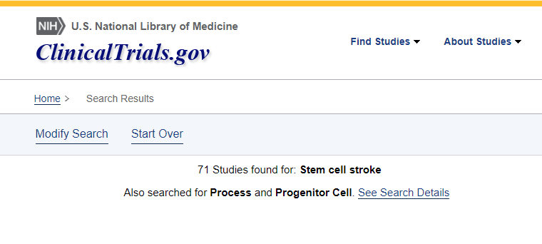 71項研究使用一種或另一種干細胞治療中風患者的臨床試驗 71項研究使用一種或另一種干細胞治療中風患者的臨床試驗