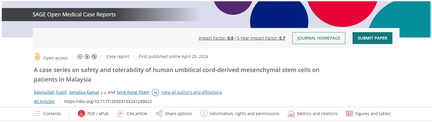 9名馬拉西亞患者接受干細胞治療，隨訪表示均有積極反應(yīng)，沒有任何副作用