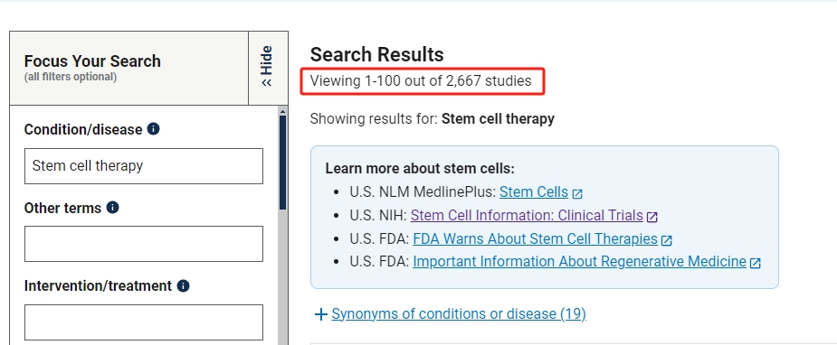 1999年至2024年6月期間，共進行了2,667項干細胞臨床試驗。