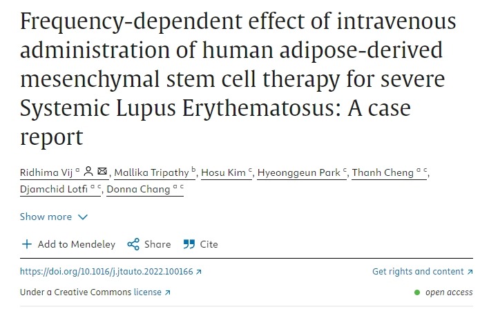 靜脈注射人類脂肪間充質(zhì)干細(xì)胞治療重度系統(tǒng)性紅斑狼瘡的頻率依賴性效應(yīng)：病例報(bào)告