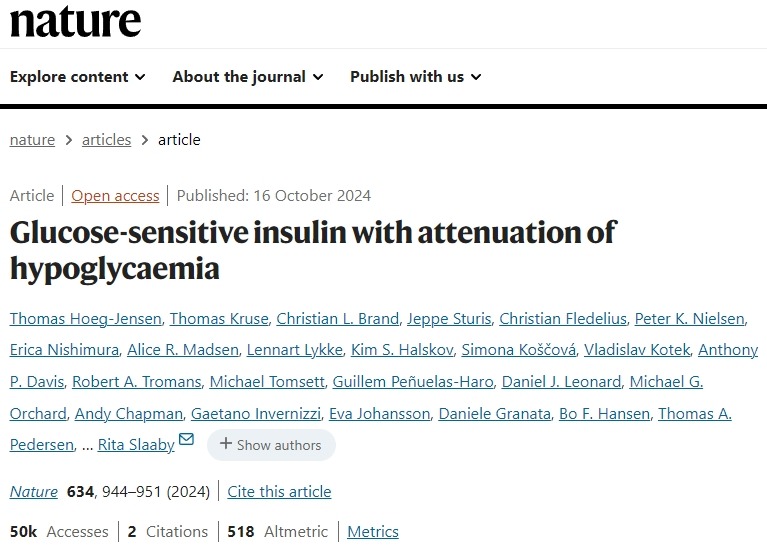 葡萄糖敏感性胰島素，可減輕低血糖