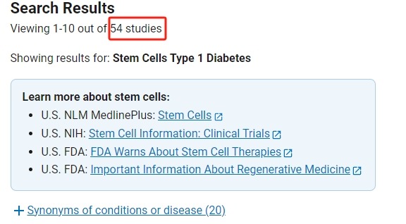 干細胞治療1型糖尿病的臨床備案情況 干細胞治療1型糖尿病的臨床備案情況