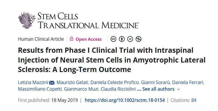 肌萎縮側(cè)索硬化癥脊髓內(nèi)注射神經(jīng)干細(xì)胞 I 期臨床試驗(yàn)結(jié)果：長期結(jié)果