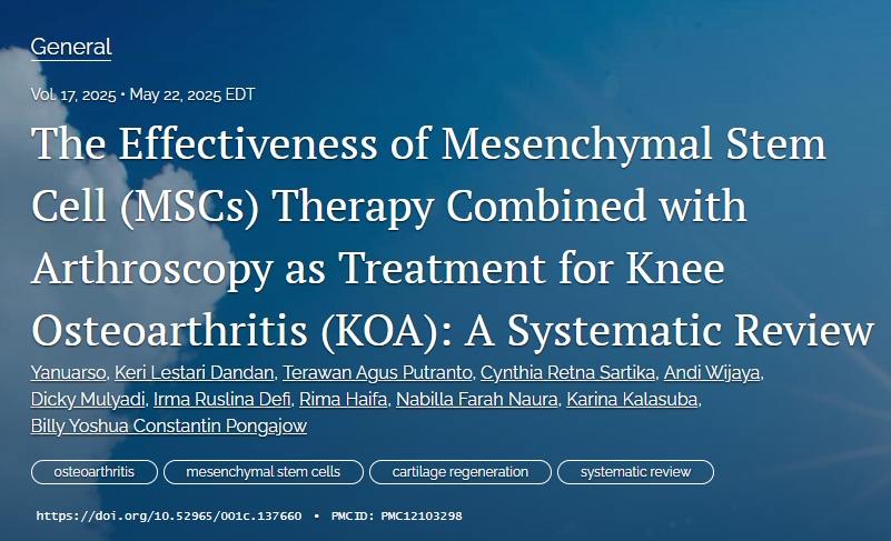間充質干細胞（MSCs）療法聯合關節鏡治療膝骨關節炎（KOA）的療效：系統評價