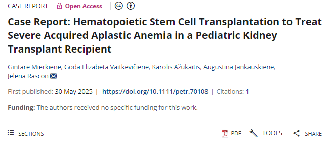 病例報(bào)告:造血干細(xì)胞移植治療兒童腎移植合并嚴(yán)重獲得性再生障礙性貧血患者 病例報(bào)告:造血干細(xì)胞移植治療兒童腎移植合并嚴(yán)重獲得性再生障礙性貧血患者