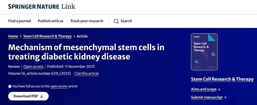 間充質(zhì)干細(xì)胞治療糖尿病腎病的機(jī)制