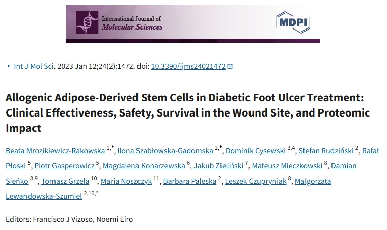 同種異體脂肪干細胞在糖尿病足潰瘍治療中的應用：臨床效果、安全性、傷口部位存活率及蛋白質(zhì)組學影響