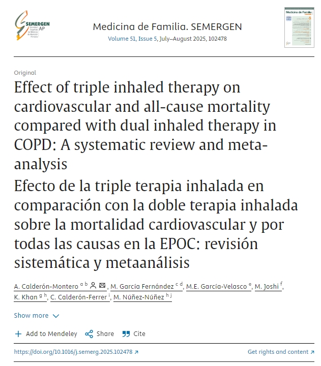 與雙吸入療法相比，三聯吸入療法對COPD患者心血管和全因死亡率的影響：系統評價和薈萃分析