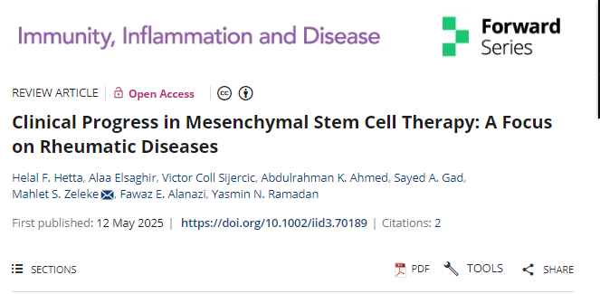 間充質(zhì)干細(xì)胞治療的臨床進展：以風(fēng)濕病為重點