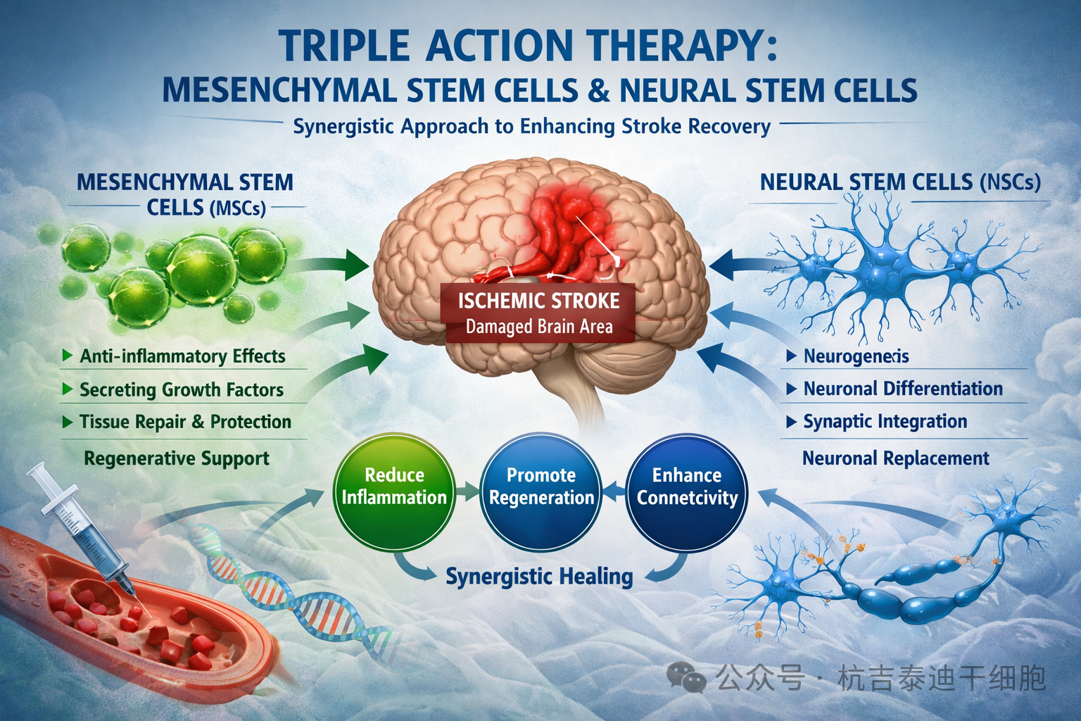 間充質(zhì)干細(xì)胞與神經(jīng)干細(xì)胞的協(xié)同療法:如何對腦梗死神經(jīng)進(jìn)行修復(fù)? 間充質(zhì)干細(xì)胞與神經(jīng)干細(xì)胞的協(xié)同療法:如何對腦梗死神經(jīng)進(jìn)行修復(fù)?